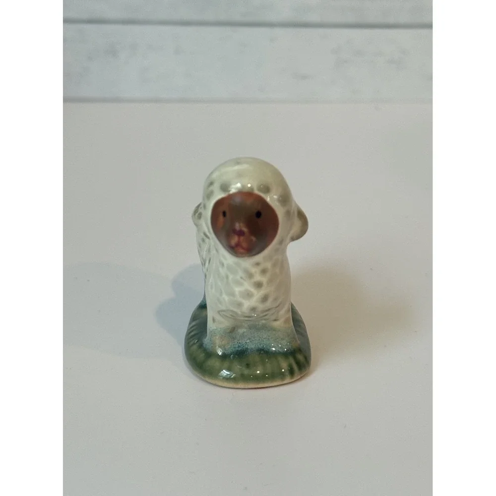 Vintage Ceramic Nativity Sheep Lamb Replacement Figure Christmas Decor 2